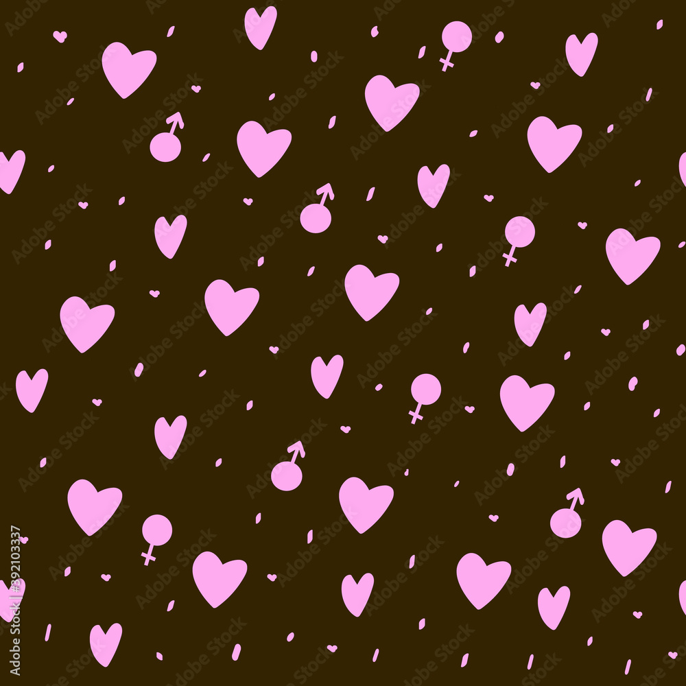 Seamless pattern with hand drawn hearts on dark background,birthday,valentine decoration,romance print,can be used for wallpaper,wrapping paper,cover,fabric design,postcard,web page Seamless pattern with hand drawn hearts on dark background,birthday,valentine decoration,romance print,can be used for wallpaper,wrapping paper,cover,fabric design,postcard,web page