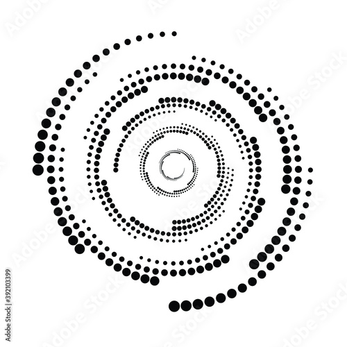 Halftone dots in circle form. round logo . vector dotted frame . design element