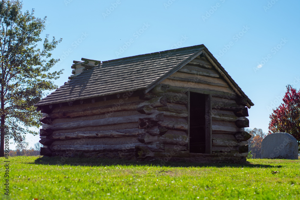 A Reproduction Log Hut at Valley Forge National Historical Park A Reproduction Log Hut at Valley Forge National Historical Park