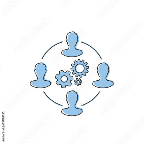 Business collaborate icon vector image modern flat style 