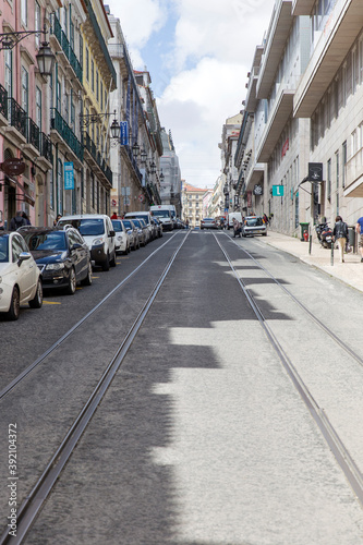 Gente o Personas por Calles y Avenidas de la Ciudad de Lisboa, Pais de Portugal