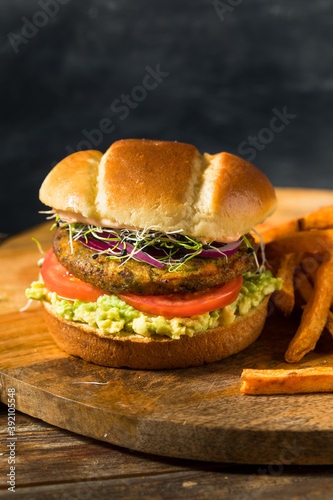 Homemade Organic Vegan Veggie Burger