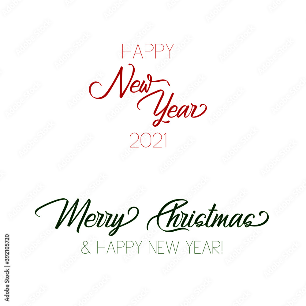 Merry Christmas & Happy New Year lettering design Merry Christmas & Happy New Year lettering design