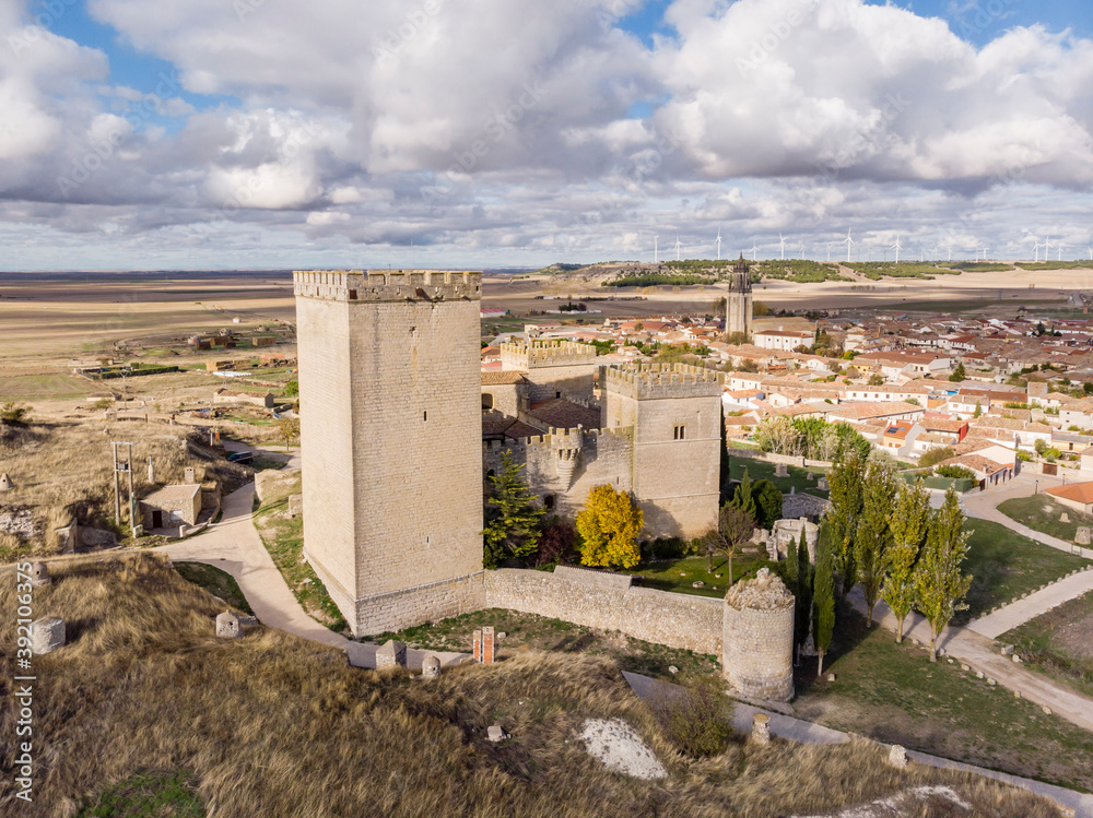castle of Ampudia, 13th century, gothic architecture, province of Palencia, Spain castle of Ampudia, 13th century, gothic architecture, province of Palencia, Spain