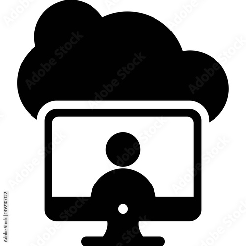 
Icon of outsourcing in solid design 
