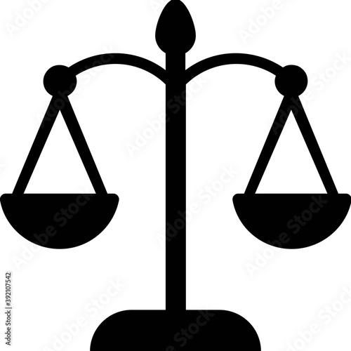 
Financial scale icon in glyph design.
