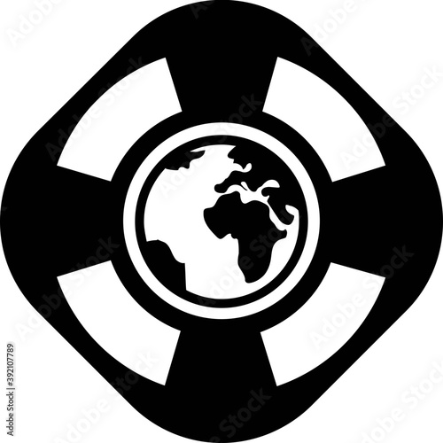 
Business rescue icon in solid design.
