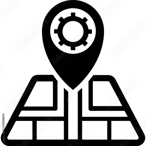  Solid design of location pin icon. 