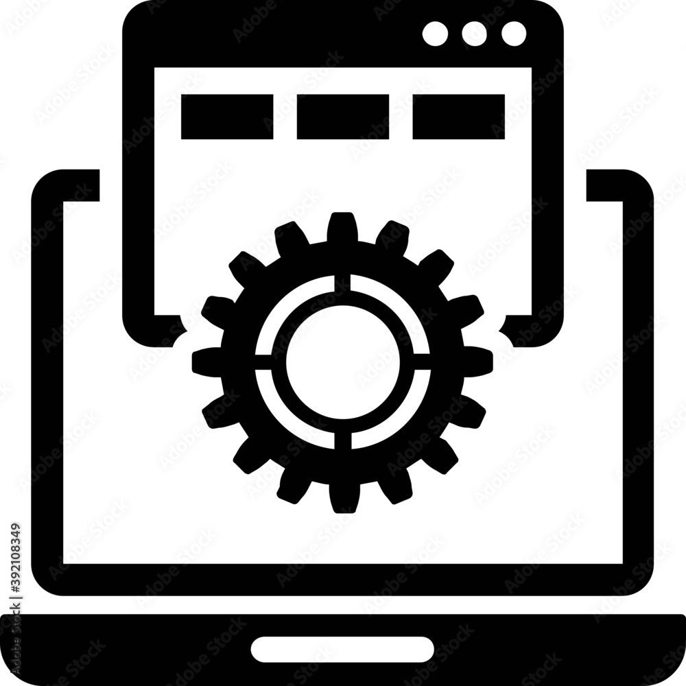 
Webpage setting icon in glyph design.
