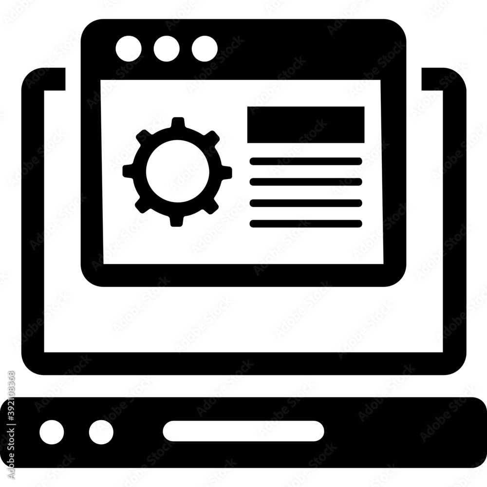 Webpage setting icon in glyph design.
Webpage setting icon in glyph design.