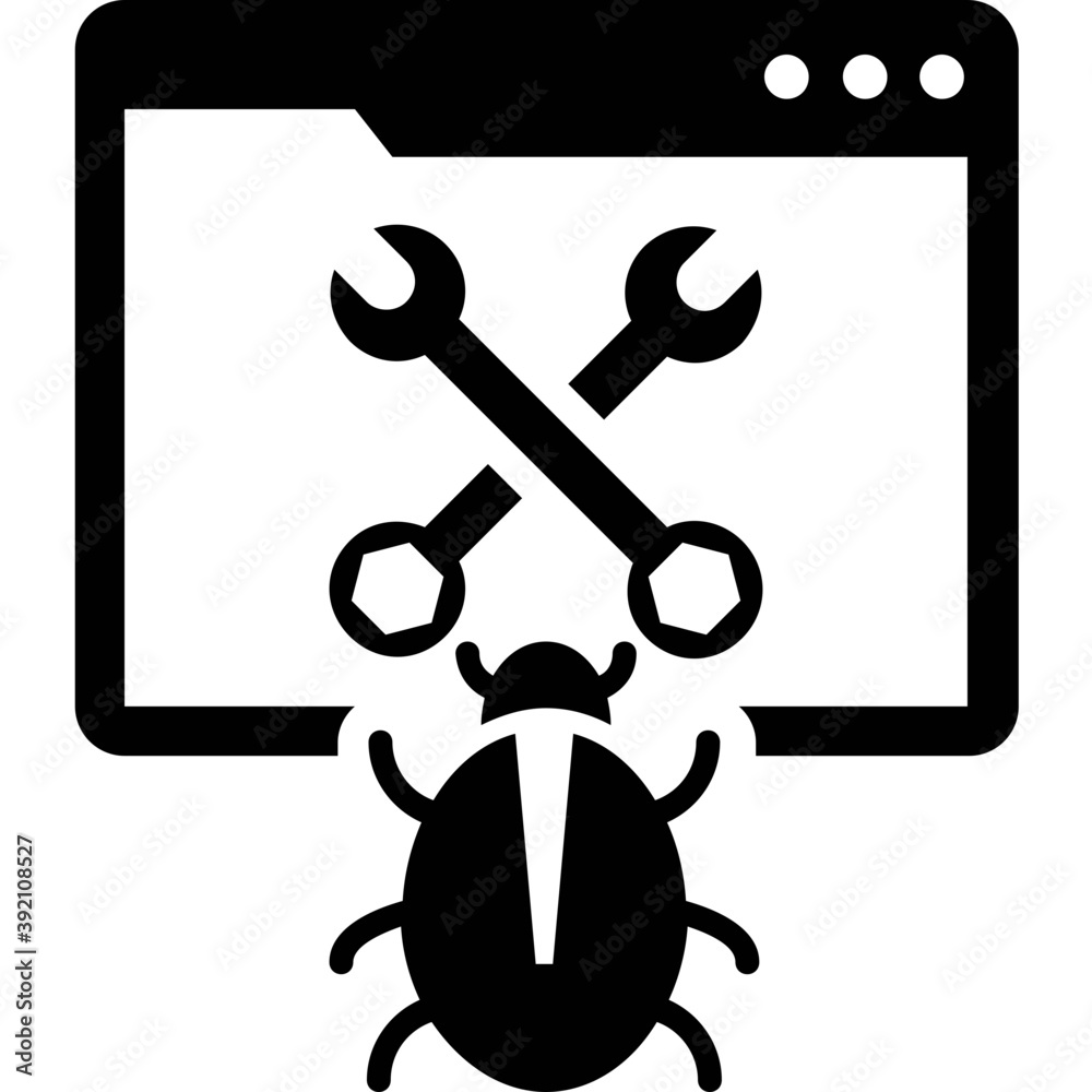 Solid design of bug fixing icon.
Solid design of bug fixing icon.