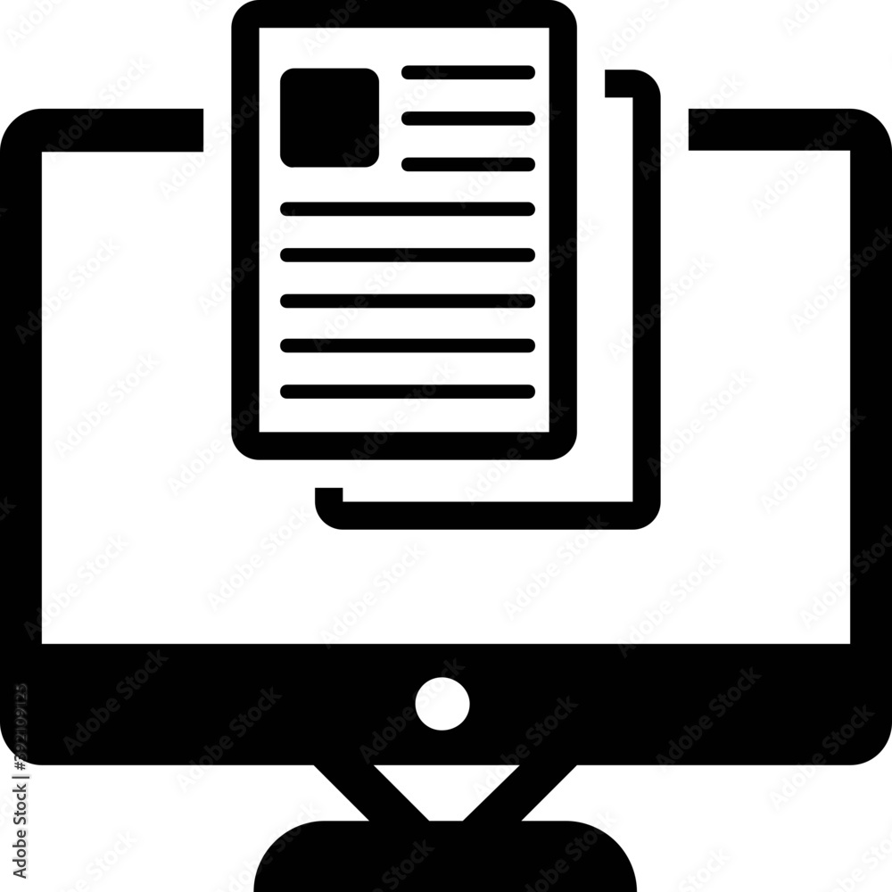 Glyph design of online article icon
Glyph design of online article icon