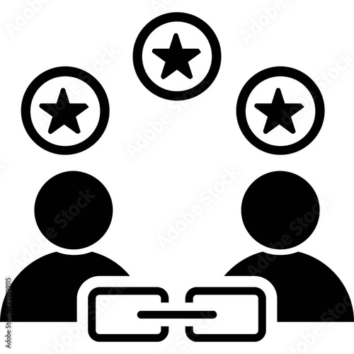 
A comparative employee ranking, glyph icon design

