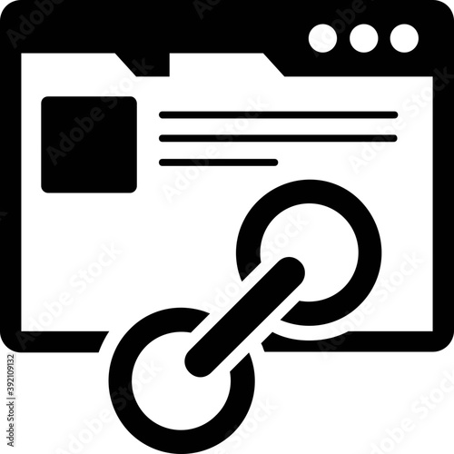 
Icon of web link optimization in solid design.
