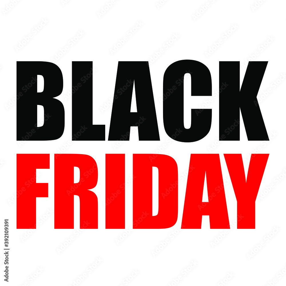 Black Friday text vector isolated in white background