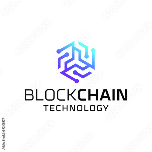 Network technology blockchain logo icon design inspiration template