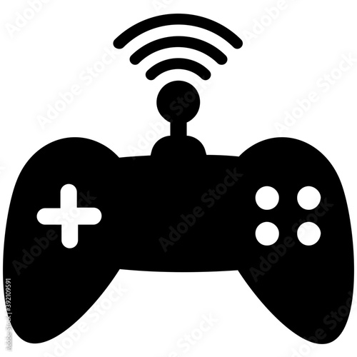 
Wireless gamepad vector in solid design 
