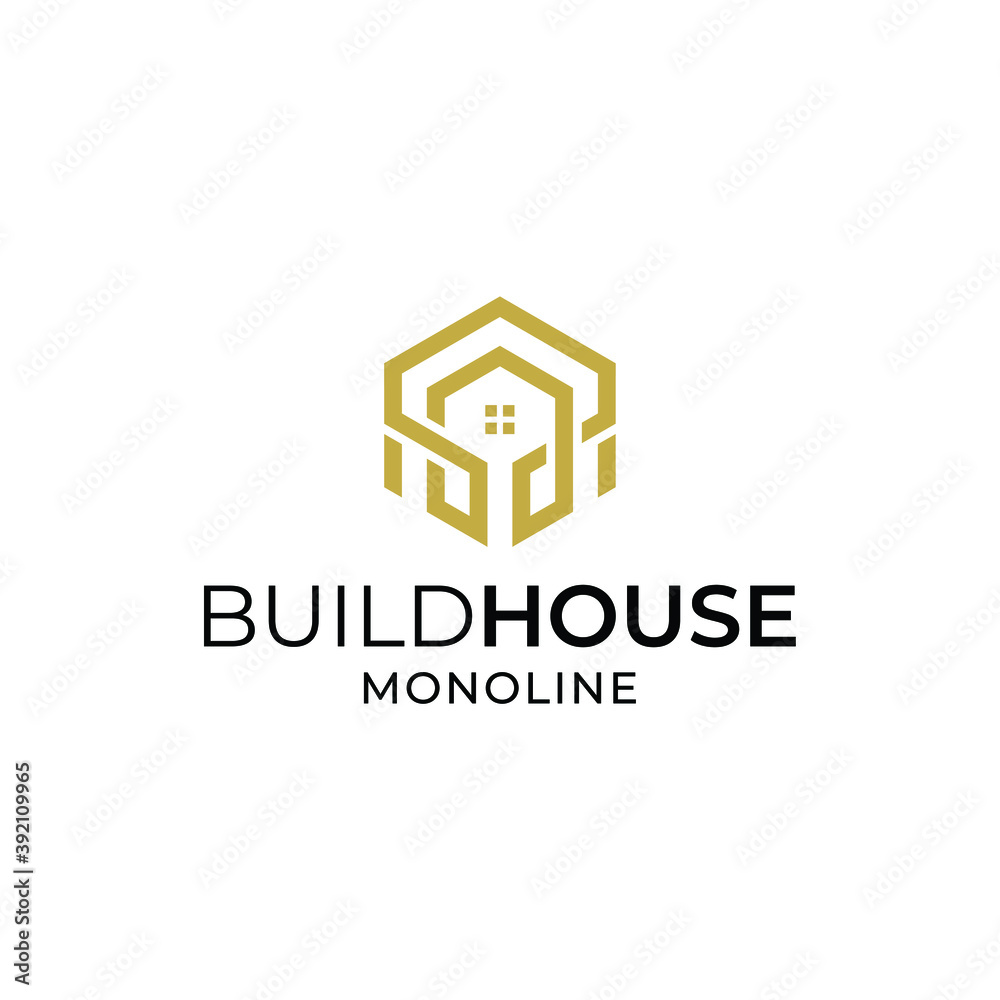 House logo icon with line art style design inspiration template House logo icon with line art style design inspiration template