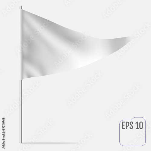 Realistic Pennant Template. Vector triangle flag mockup