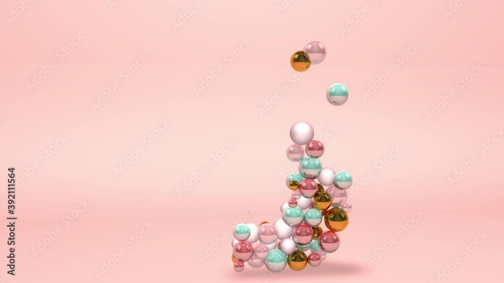 Letter j made of beads, glass balls, pastel pearls, crystal jewels and gold. 3d Abstract animation of alphabet, digit on pink background. Concept of wedding, luxurious, happy, trendy. Letter j made of beads, glass balls, pastel pearls, crystal jewels and gold. 3d Abstract animation of alphabet, digit on pink background. Concept of wedding, luxurious, happy, trendy.