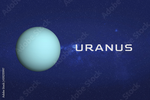 Fototapeta Naklejka Na Ścianę i Meble -  Uranus planet of Solar system. Space infographics. Science fiction 3D rendered illustration. Elements of this image were furnished by NASA