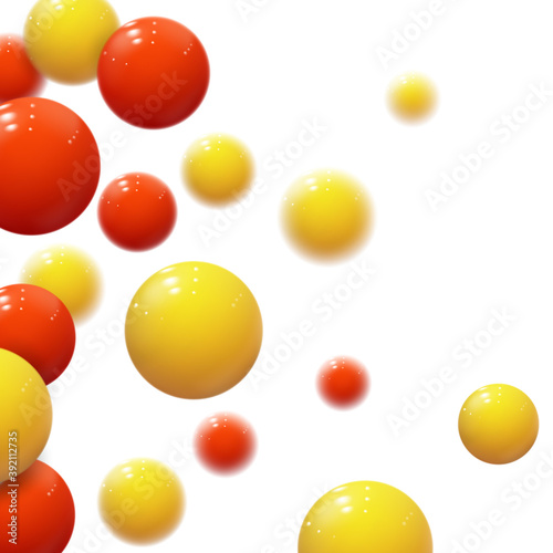 Realistic soft spheres. Plastic bubbles. Glossy balls