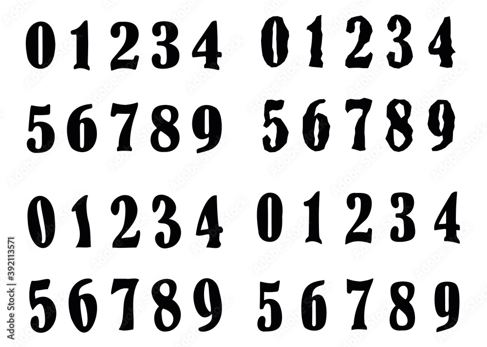 A set of numbers from 1 to 10. A set of numbers from 1 to 10.