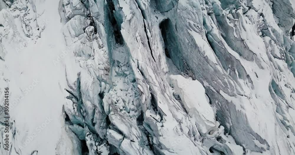 Aerial View of Swiss Glacier in Winter in Uri, Switzerland. Aerial View of Swiss Glacier in Winter in Uri, Switzerland.