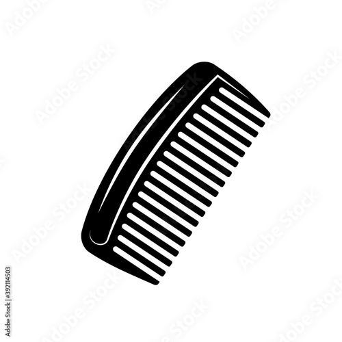 Cut-out silhouette of a comb for a beard. Comb for combing beard, hair comb. Beard Comb vector icon illustration..