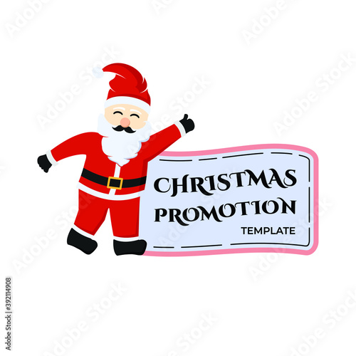 christmas santa claus with promotion board design template