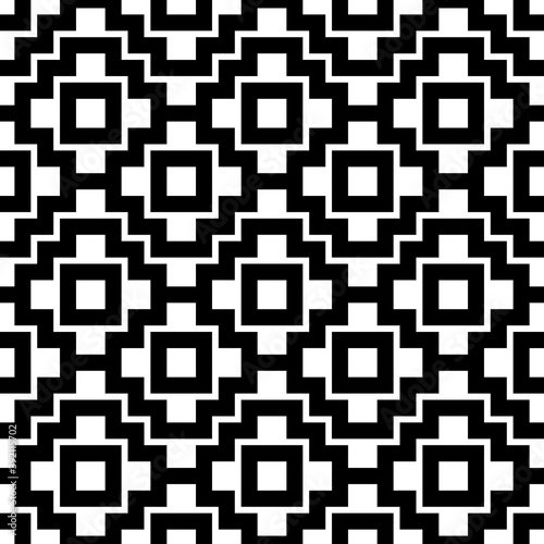 Inca crosses seamless pattern. Ethnic ornament. Folk background. Geometric wallpaper. Grid image. Tribal motif. Ancient mosaic. Digital paper, web design, textile print, abstract. Vector artwork.