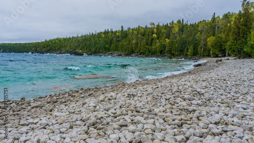 Canvas Print To the grotto, a natural wonder in Bruce Peninsula National Park
