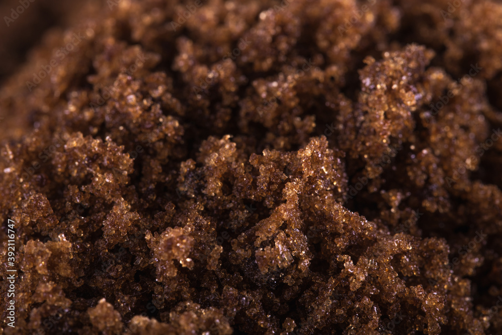 Dark muscovado sugar closeup