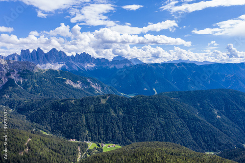 Drone panorama over Seiser Alm in South Tyrol in Italy © wlad074