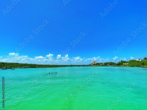 lagoon with clear green water