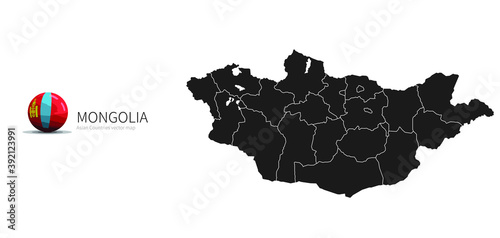 Mongolia Map and Flag Icon
...