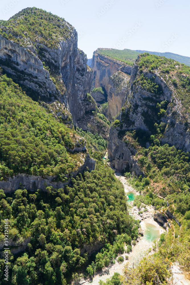 Summer view of Verdon Gorge, in Provence, France