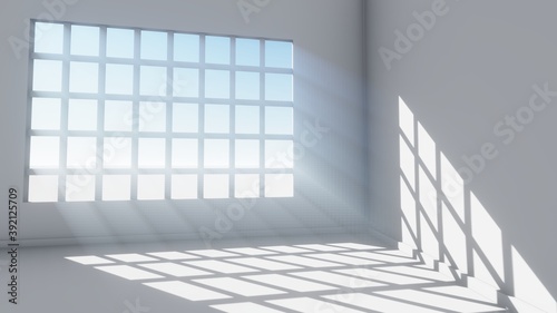 Rays Light Window background 3D Rendering