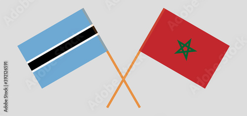 Crossed flags of Morocco and Botswana