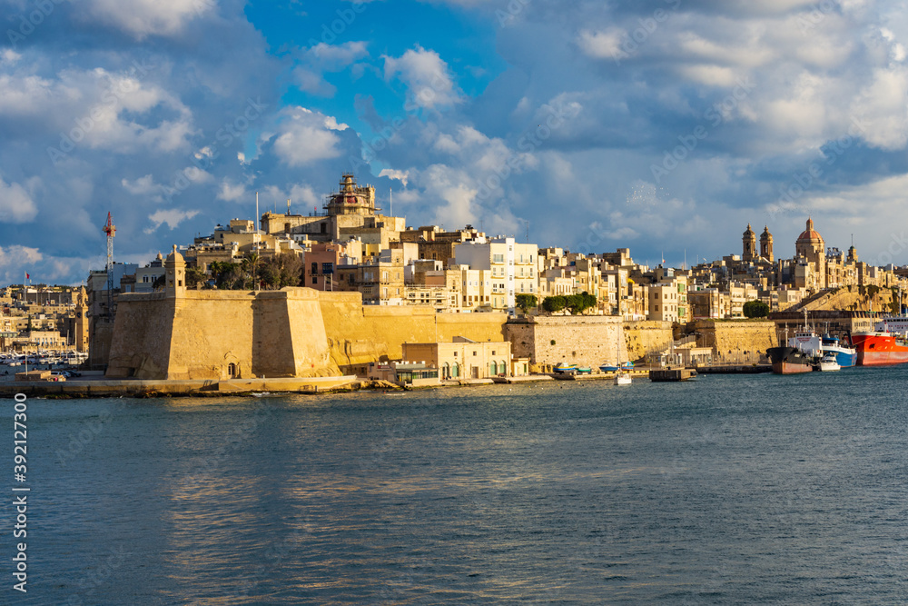 The fortified City of Senglea in Malta is one of the famous Three Cities in the Grand Harbour.
