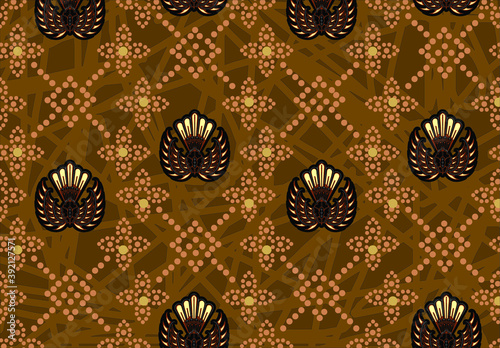 Gurda batik motifs, typical of Indonesian Javanese with various development patterns, both color variations and elements, are exclusive. vector EPS 10 photo