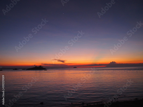 Beautiful sunset with an amazing gradation of color in the sky  Malapascua Island  Daanbantayan  Philippines