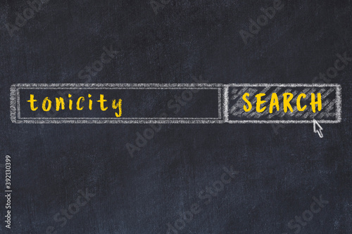 Search engine concept. Looking for tonicity. Simple chalk sketch and inscription photo