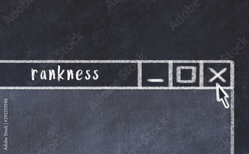 Chalk drawig of browser window with inscription rankness photo