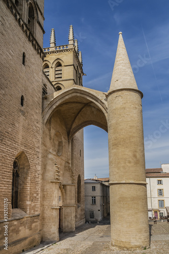 Montpellier Cathedral (or Cathedrale Saint-Pierre de Montpellier) - a Roman Catholic cathedral and a national monument of France located in city of Montpellier. France.