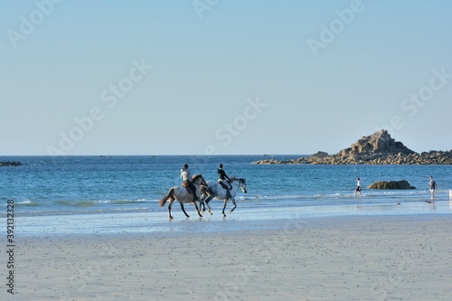 riding on the beach in Brittany. France