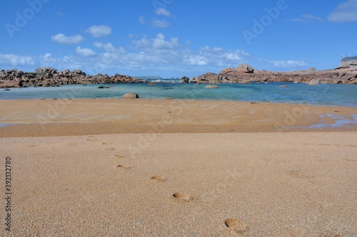 Beautiful seascape at Tregastel in Brittany. France
