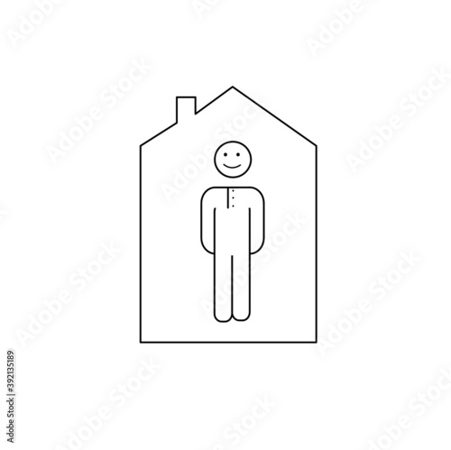Stop at home icon. Staying at home during the coronavirus pandemic. Stay safe.