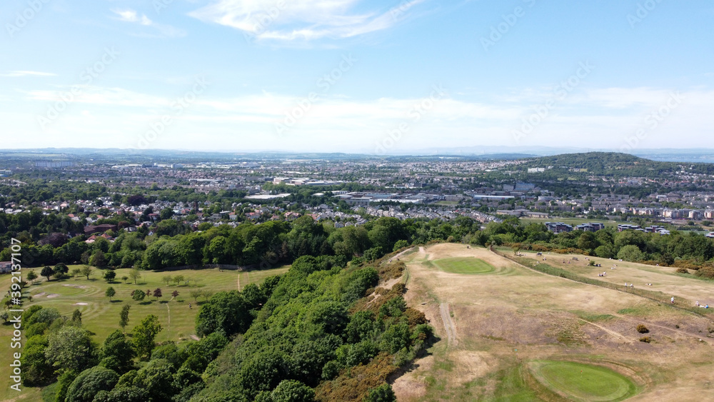 Aerial: drone  footage, Craiglockart Hill, Edinburgh