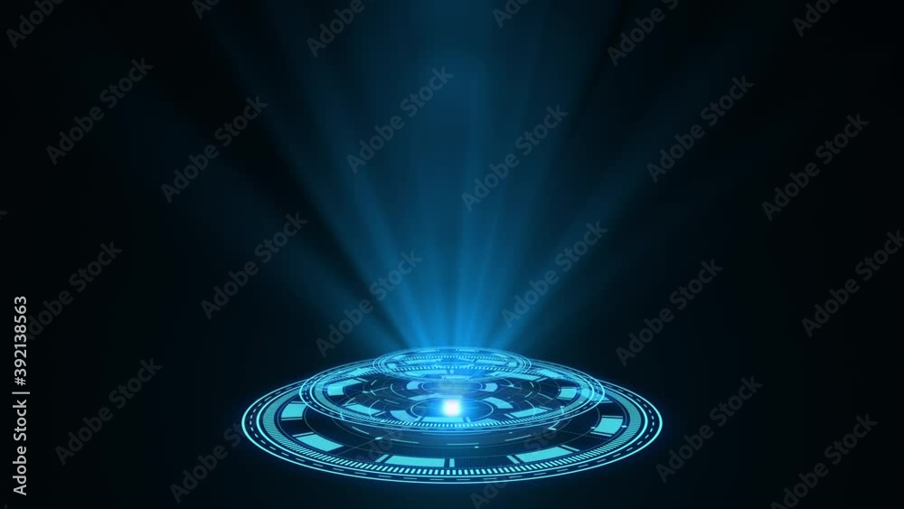 Hologram. Futuristic Sci-fi interface. Technology background. Good for tech title and background, news headline business intro screensaver.